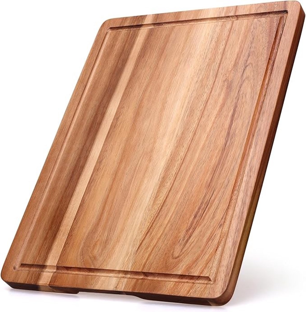 Acacia Houten Snijplank met Handgreep en Sapgroef - 38x28 cm