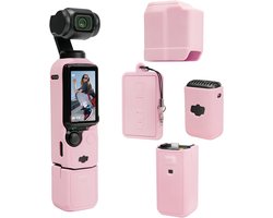 Geschikt voor DJI Osmo Pocket 3 / Xtra Muse camera, zachte siliconen gripcover met scherm- en microfoonbescherming, lichtgewicht, krasbestendig, slanke pasvorm, accessoire voor Pocket 3 - Roze