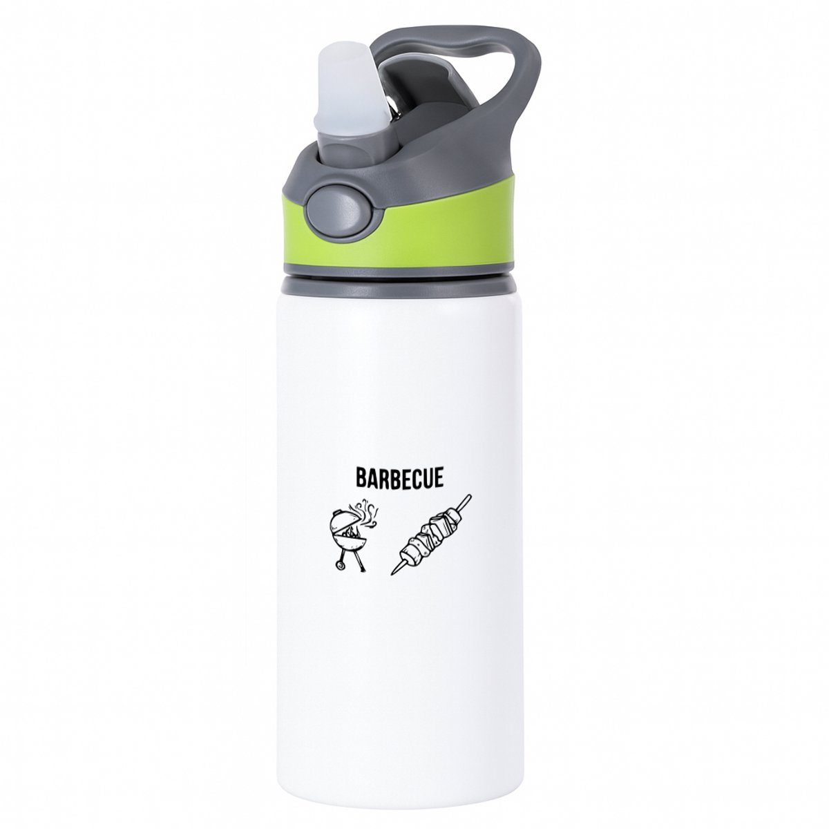 Hacebo® - Barbecue waterfles met rietje groen - Bbq - BBQ master - Barbecue liefhebber - Leuk cadeau voor iemand die van barbecueën houd - water fles - 650ML