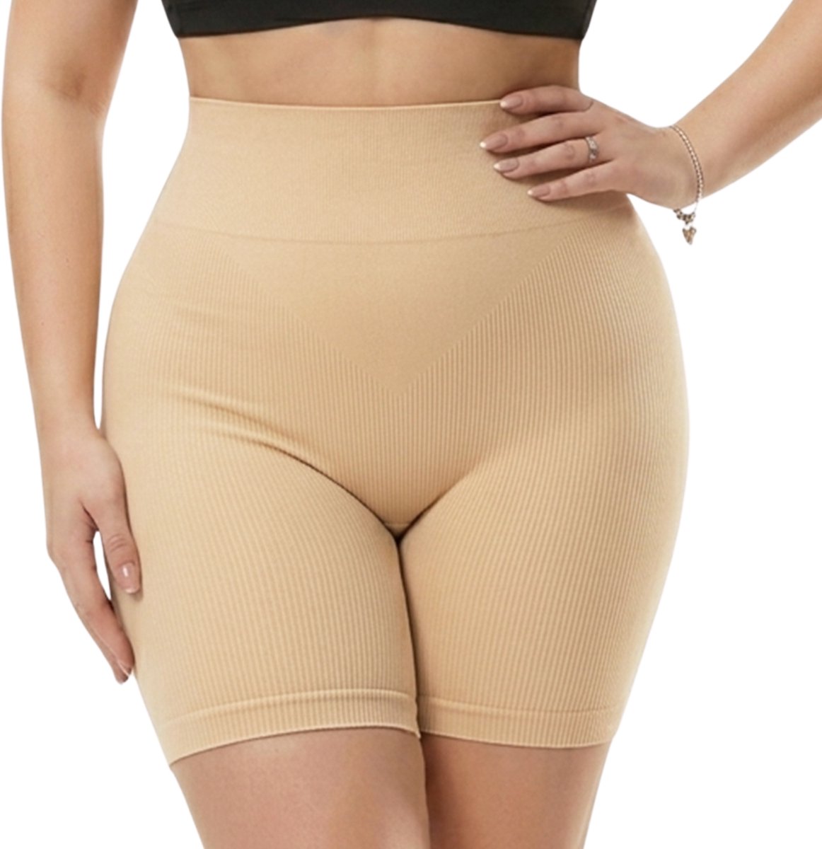 Shapetape Corrigerende Short High Waist - Naadloos - Shapetape - Beige - Shapewear Short voor Dames - Platte Buik - Butt Shaping - Anti Schuren