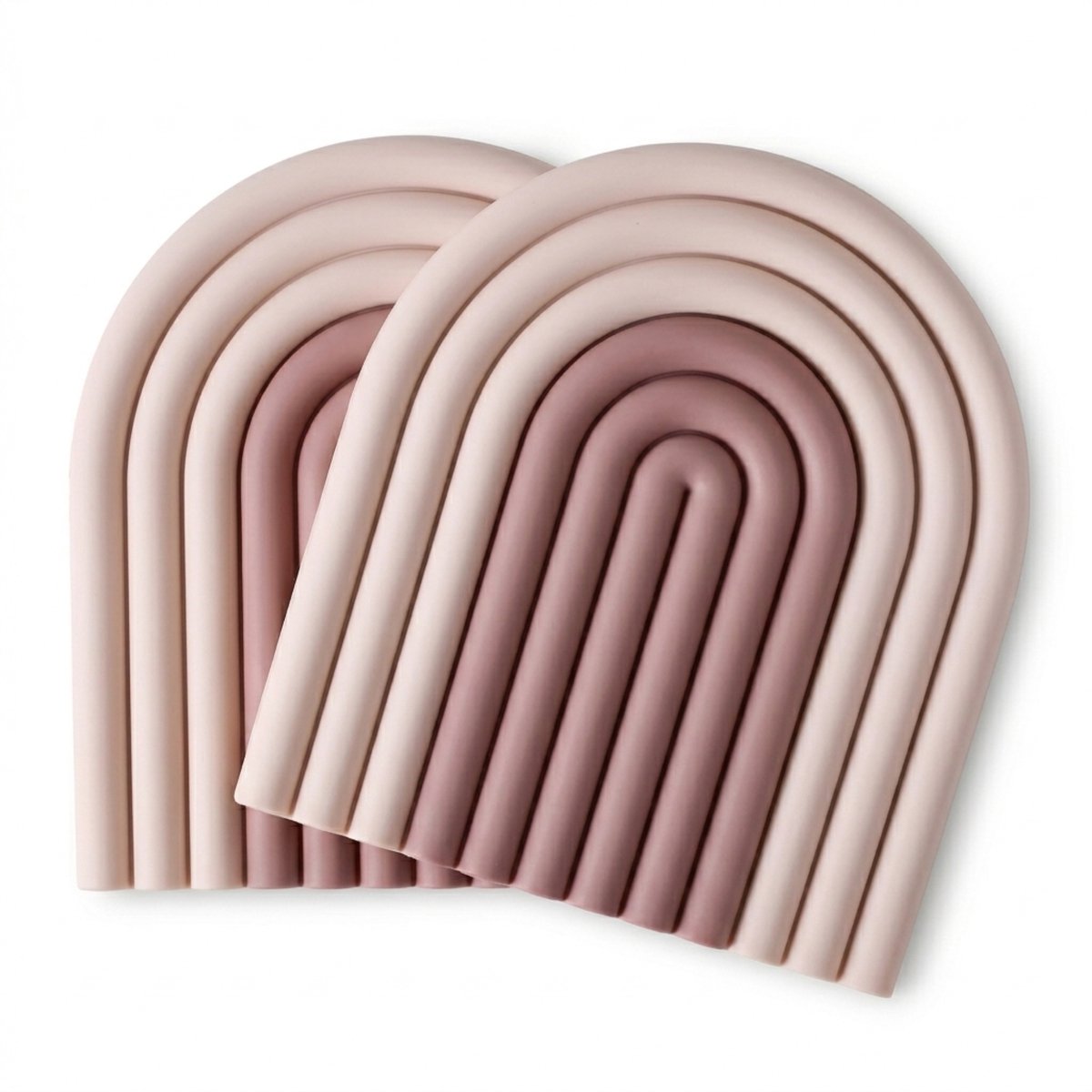 COZELLA® WAVE Onderzetter Set – 2 Stuks Siliconen Placemat - Hittebestendig - Beige/Mokka