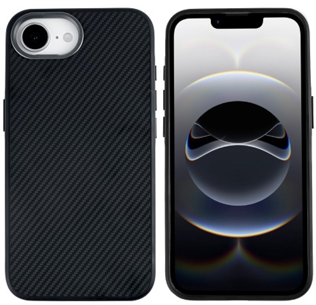 Rixus Mag Carbon With MagSafe For iPhone 16e Titanium Black