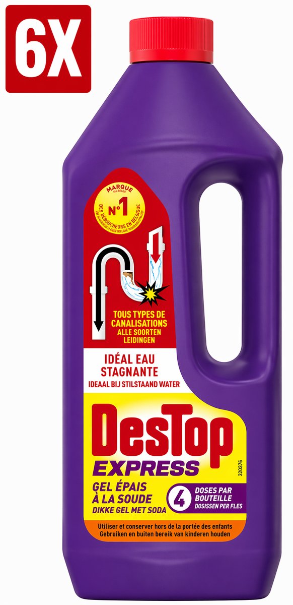 6 x Destop Gel Express met Soda - 950 ml