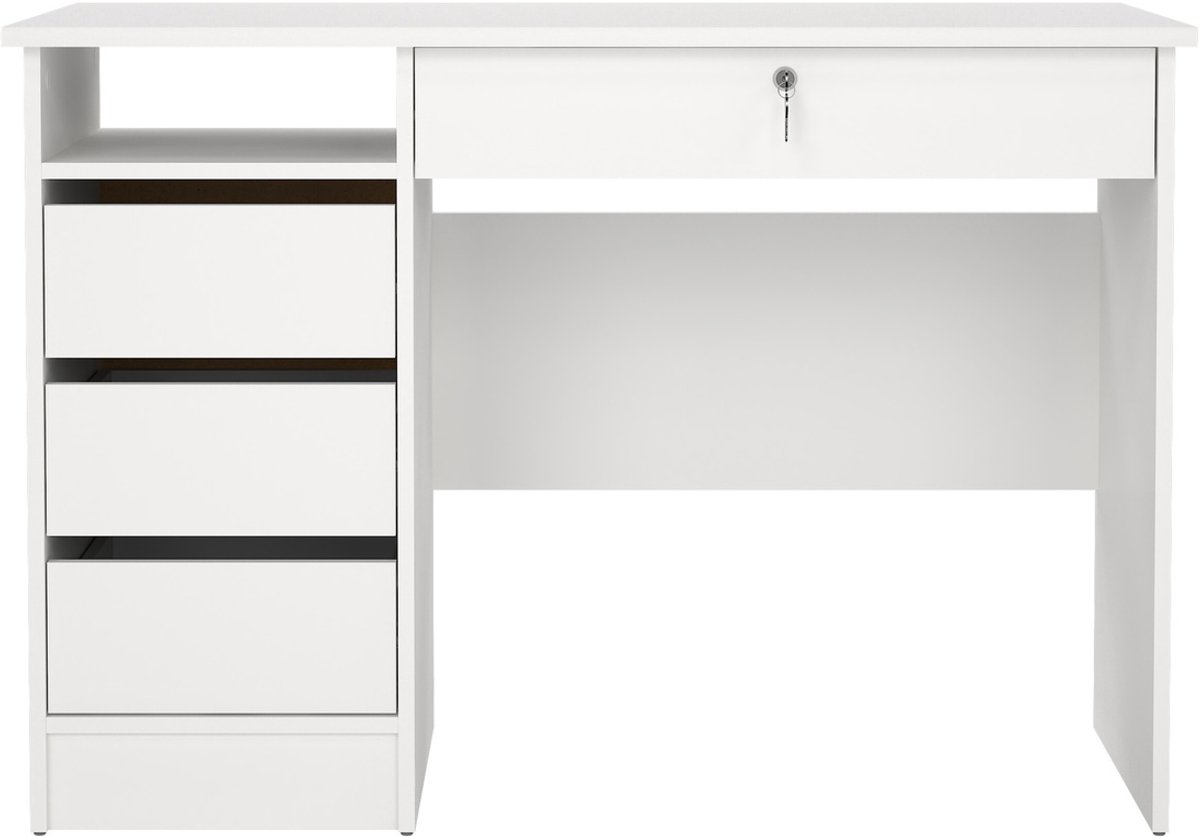 Bureau met Lades Wit - 109x49x75,5cm - Bureau Function Plus - Giga Living