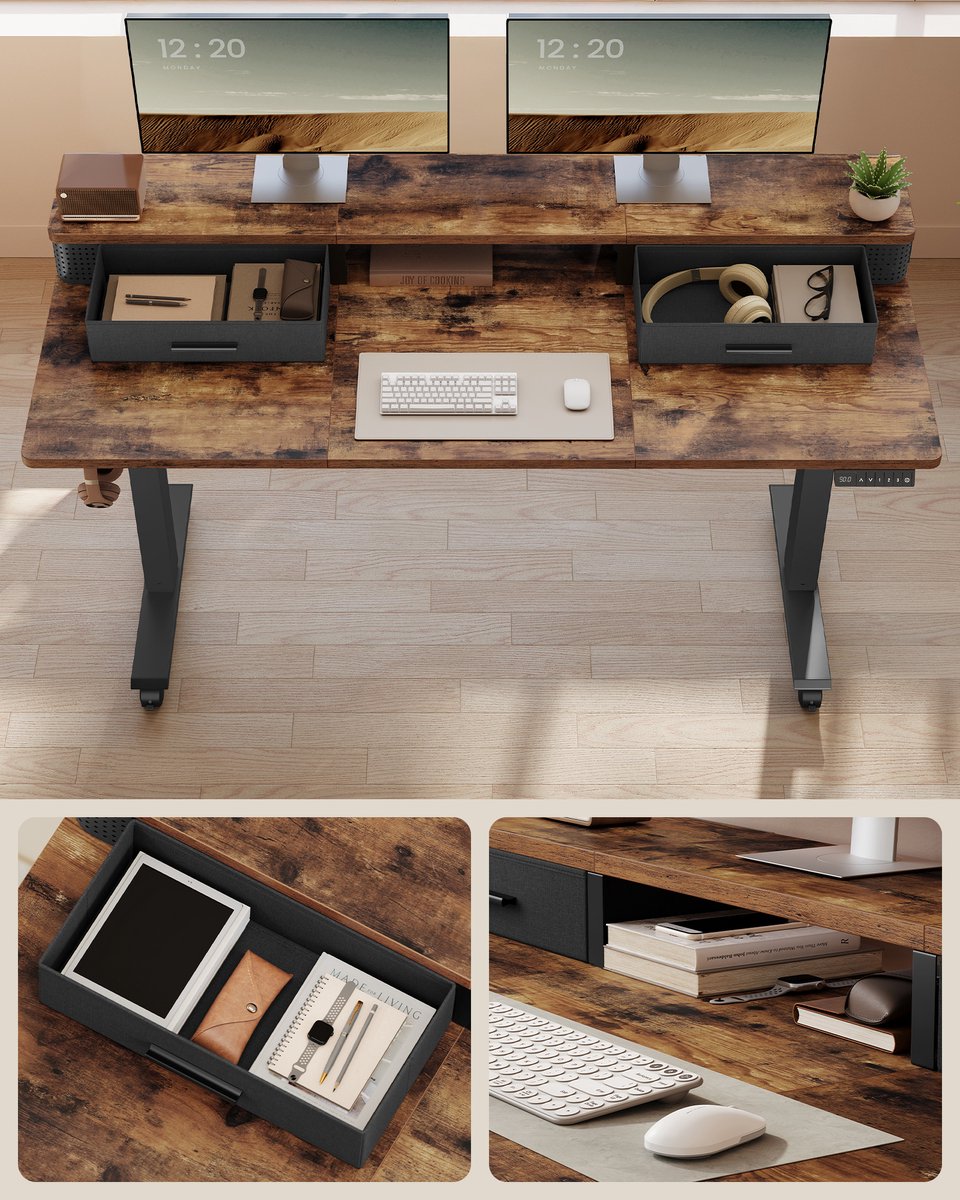 VASAGLE - Zit Sta Bureau - 140 x 60 cm thumbnail 5
