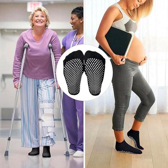 4 paar pilates- en yogasokken - Unisex antislipsokken - Geschikt voor vechtsporten, ballet en fitness - Eén maat past iedereen, 3 zwarte, 1 grijze — afbeelding 3
