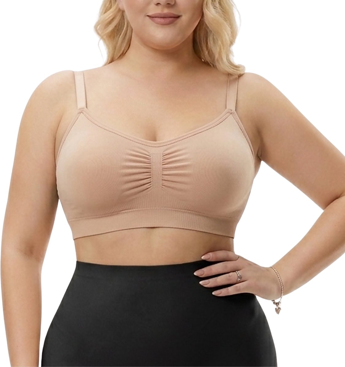 Shapetape Naadloze Corrigerende BH met Verstelbare Bandjes - Beige - Shapetape - Shaping bh -Comfort BH - Zonder Beugel - Naadloze BH - Met Padding - Voorgevormd
