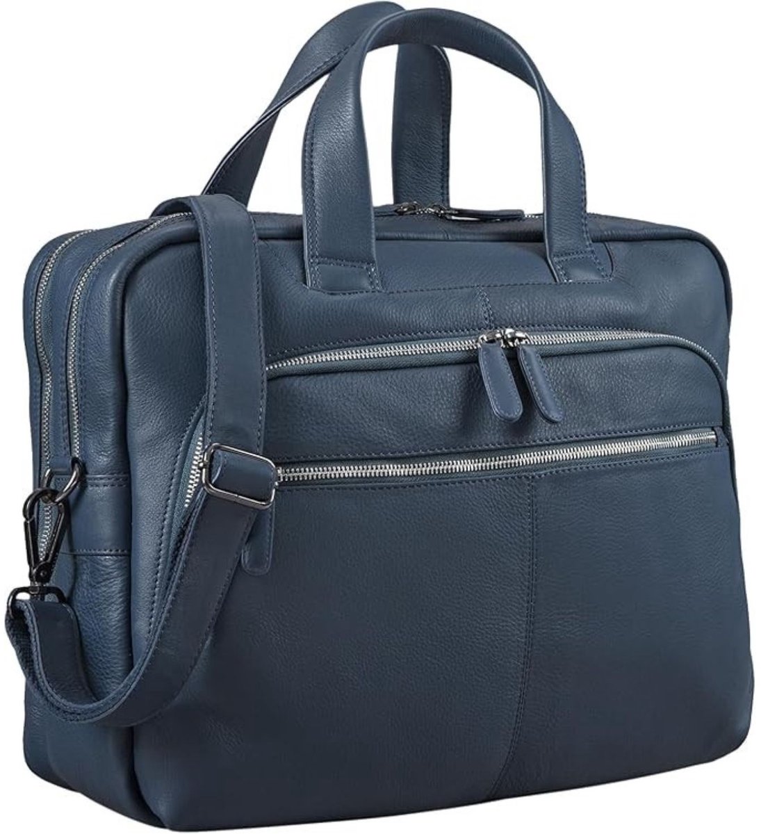 Leren Laptoptas - Laptoptas - Leren Tas - Luxe Leren Laptoptas - Werktas - Schoudertas - Business Tas - Leren Business Tas - 15.6 inch - Blauw - van Imperatoris