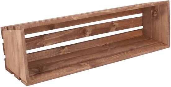 Gedetailleerd zicht op de zijkant van een bruine houten plantenbak.
