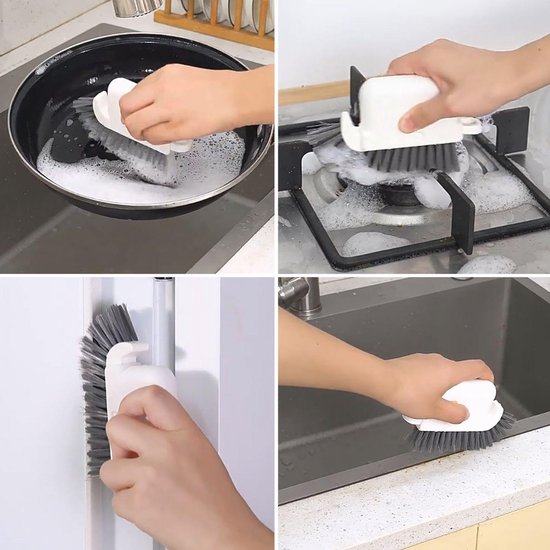 3-in-1 Schoonmaakborstel Set met 2 Voegenborstels voor Multi-Functioneel Gebruik, Ideaal voor Ramen en Kieren, Handwasbaar en Draagbaar — afbeelding 4