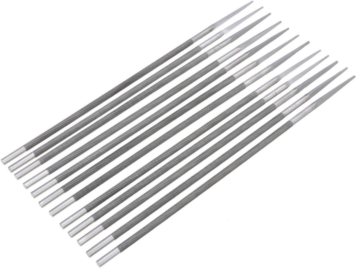 Vijlenset, metalen vijlenset, 12-delige kettingzaagvijl 5,2 mm ronde slijpvijlen slijper 3/8 inch zaagketting houtbewerkingsvijlen handgereedschap robuuste vijl