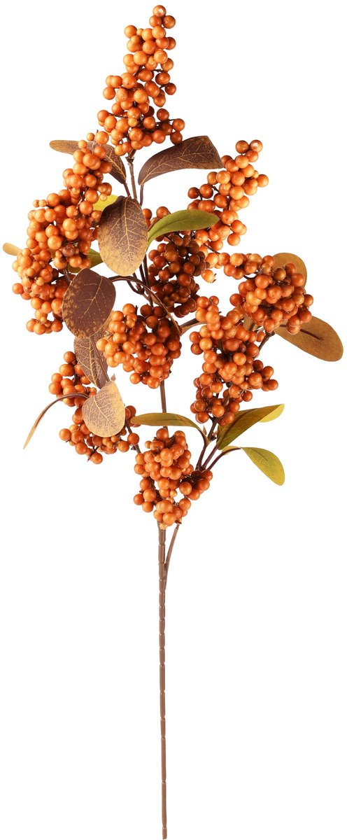 Dekoratief | Deco tak m/bessen, oranje, pvc, 8x24x62cm | A265546