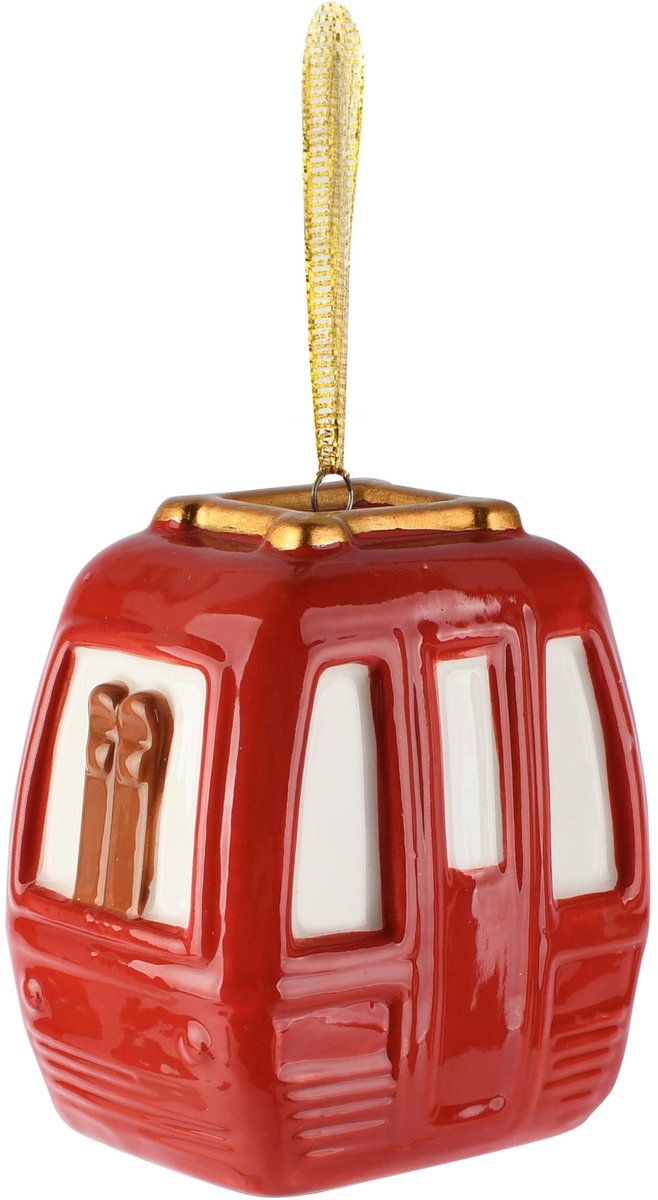 Dekoratief | Hanger gondel, rood, porselein, 6x4x7cm | A265844
