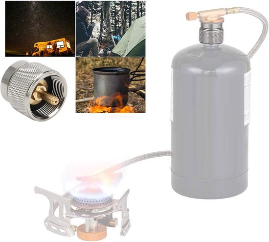 VGEBY Camping Stove Adapter, 2pcs Cassette Gas Tank Converter Connector-Cylinder Adapter for Outdoor Camping Picnic — afbeelding 4