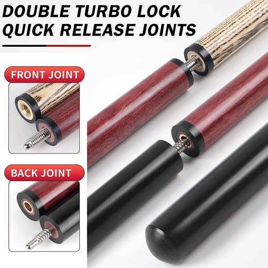 Aklot Pool Cue, Heavy Hitter Jump Break Cue 20oz/23-25oz 1 Piece Pool Stick 14mm Bakelite Tip for Explosive Breaks and Effortless Jumps van AKLOT — afbeelding 4