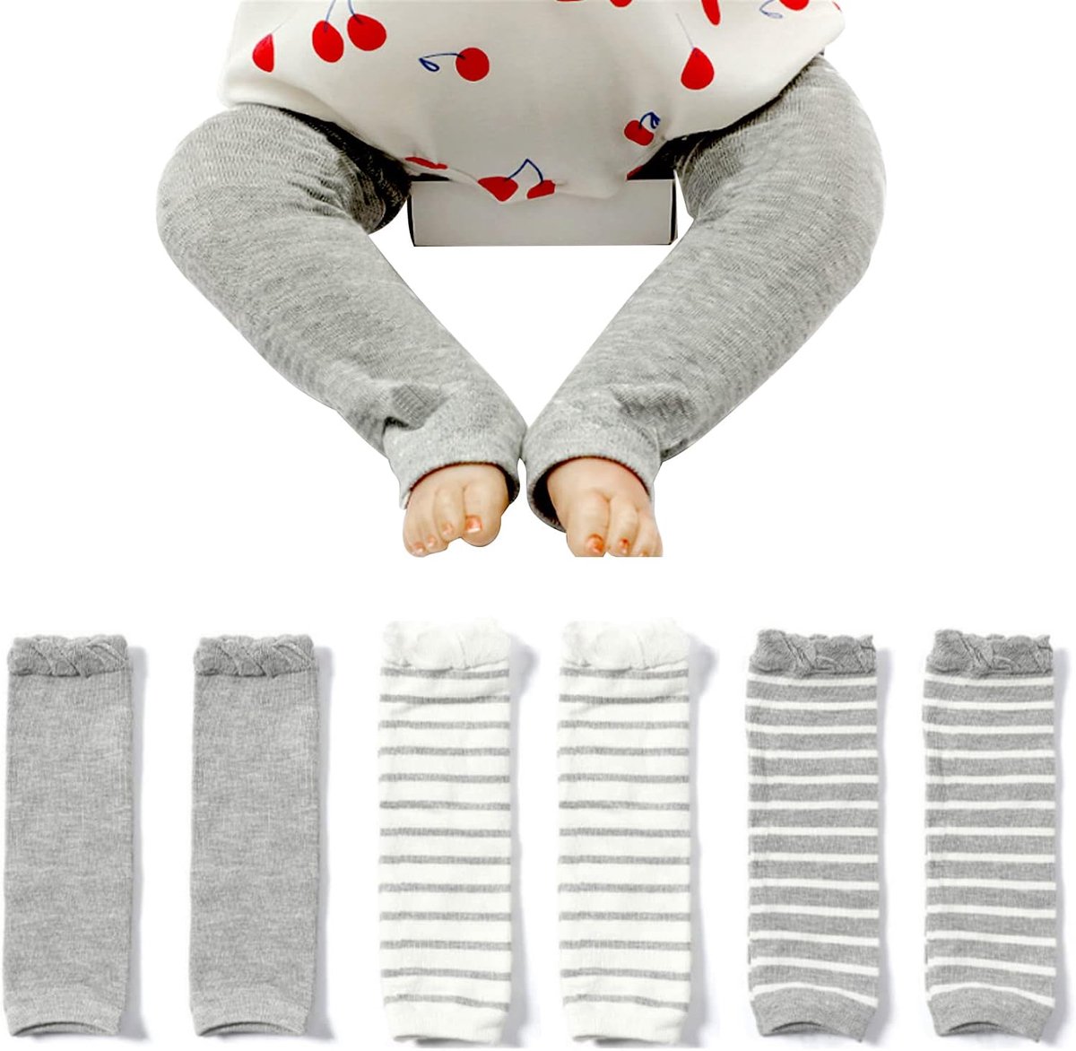 3 Paar Gebreide Beenwarmers Peuters en Baby's - Kniekousen zonder Voet