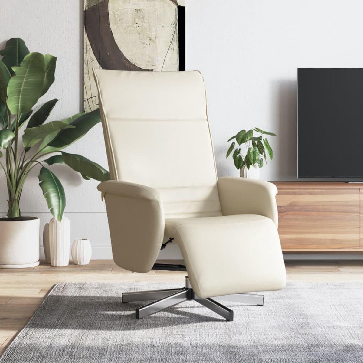 Luxe ComfortRelax 360° Draaibare Relaxfauteuil met Verstelbare Rugleuning & Voetensteun