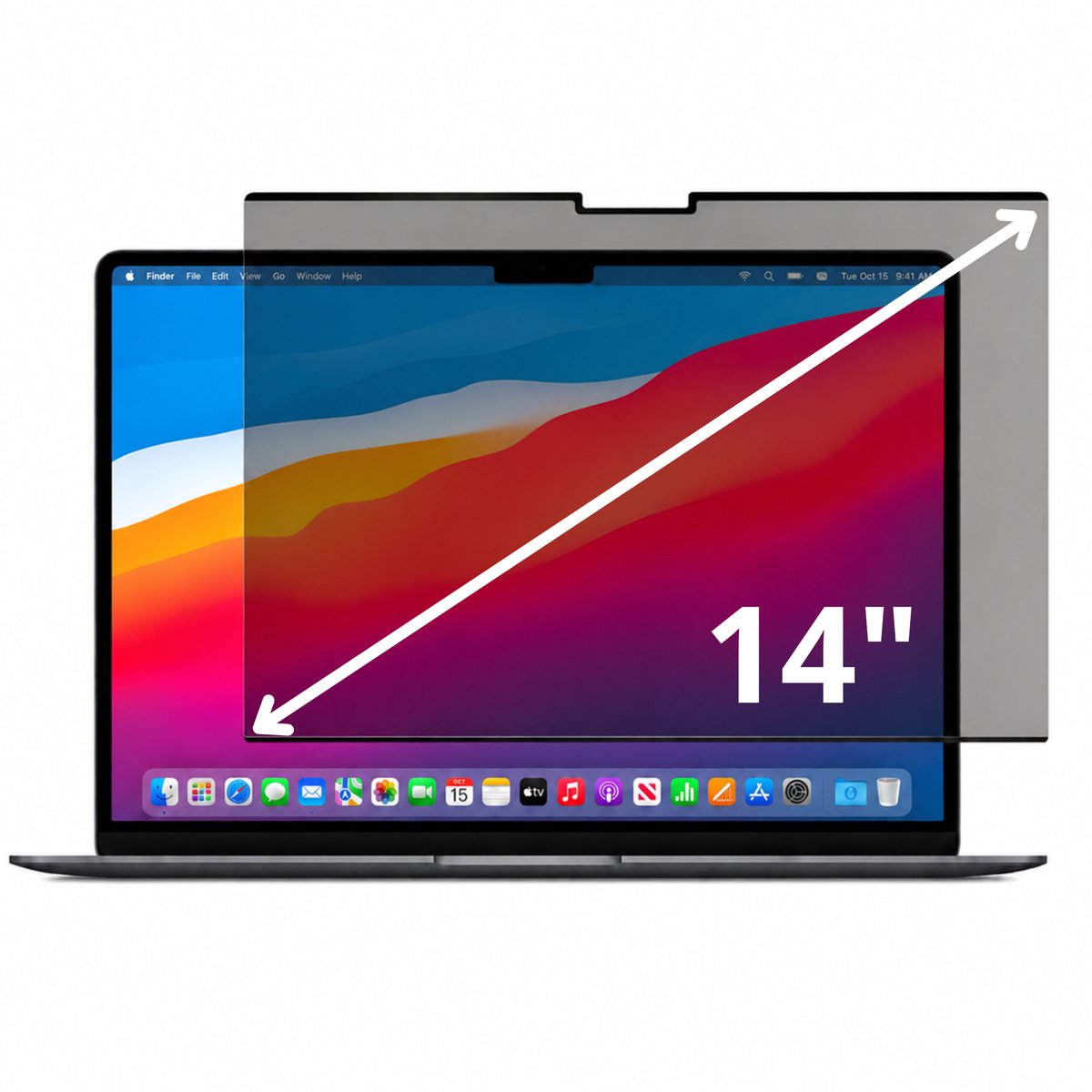 Mastersøn Macbook Pro 14 inch Privacy Screenprotector - 14.2 inch Scherm - Filter