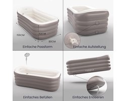 Opblaasbare Whirlpool Spa Badkuip 2-Persoons – House&Garden Luxe Cuzi Taupe Jacuzzi 255L met 3 Bubbelstanden, Verwarmde Luchtcirculatie, Draagbare Opvouwbare Hot Tub voor Binnen & Buiten – Snelle Installatie Wellness Spa