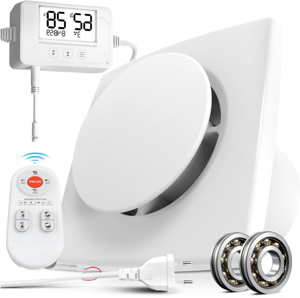 CLVP® Afzuiging Badkamer - Buisventilator - Badkamerventilator met Vochtsensor - 15.5x15.5