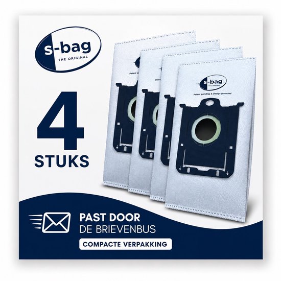 4 s-bag stofzuigerzakken, de originele, compact verpakt en brievenbuspost.