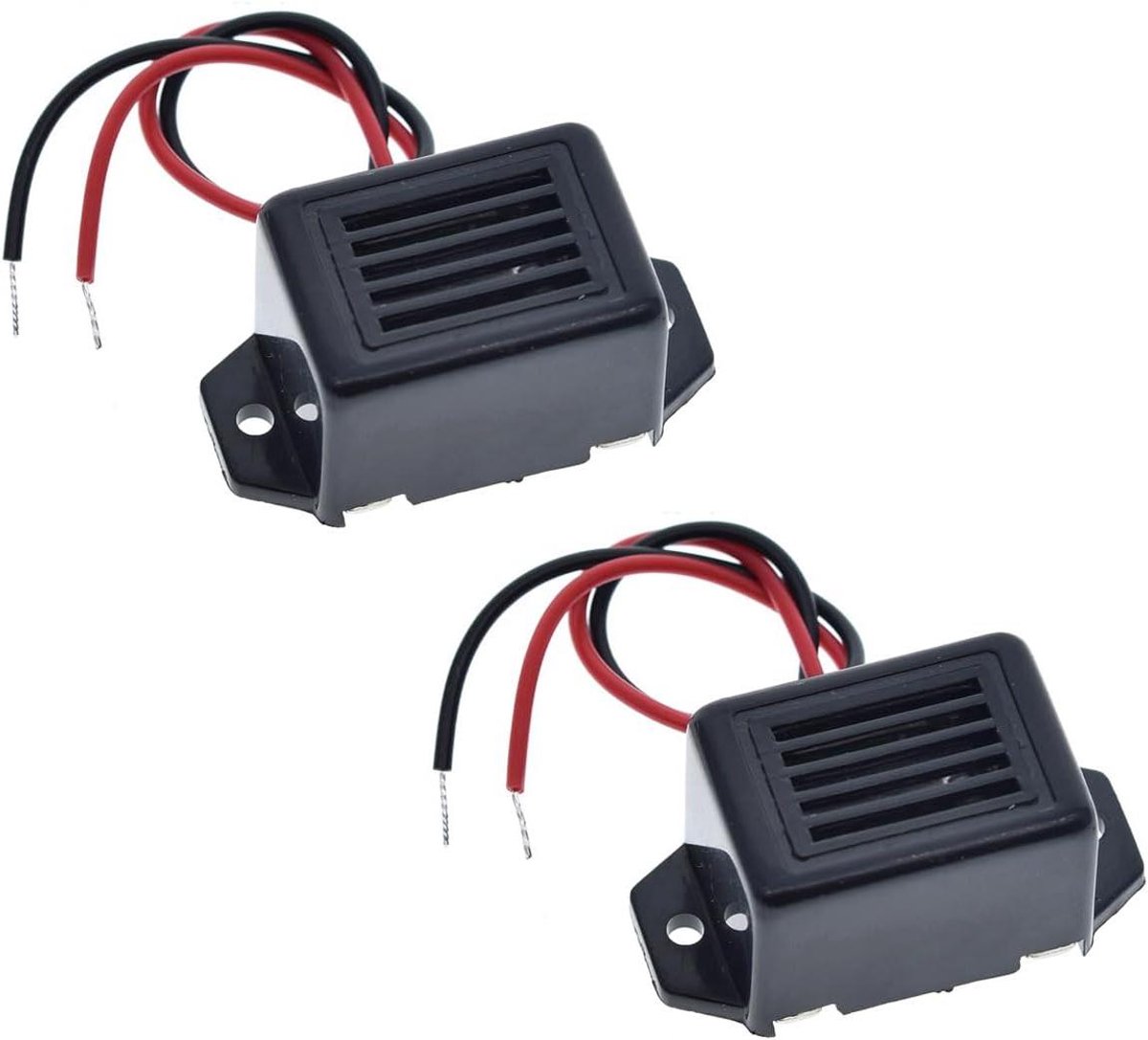 Elektronische Zoemer - Alarm Sounder - Waarschuwing Geluid - Hoge Decibel - 2 Stuks - Zwart