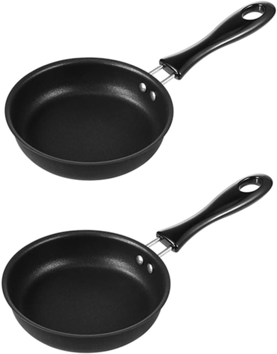 Omelet Pan - Koekenpan Set - Ontbijt Maken - Anti-aanbak Coating - 2 Stuks - Zwart