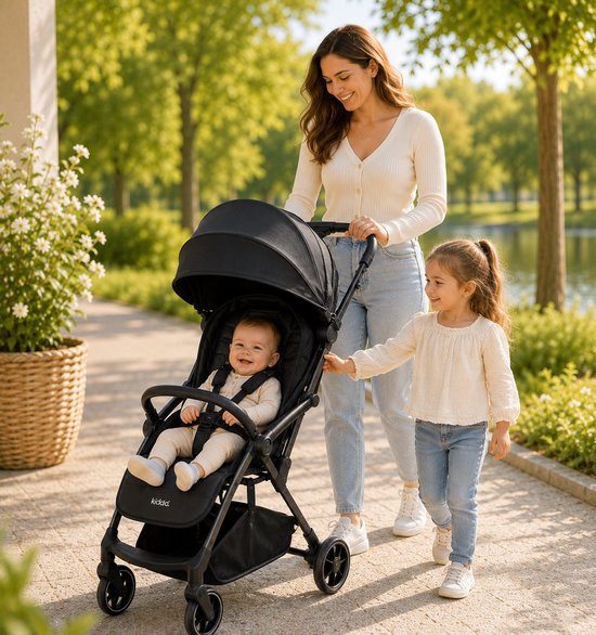 Leclerc Hexagon Buggy - Inklapbare Kinderwagen - Zwart - Reisbuggy — afbeelding 2