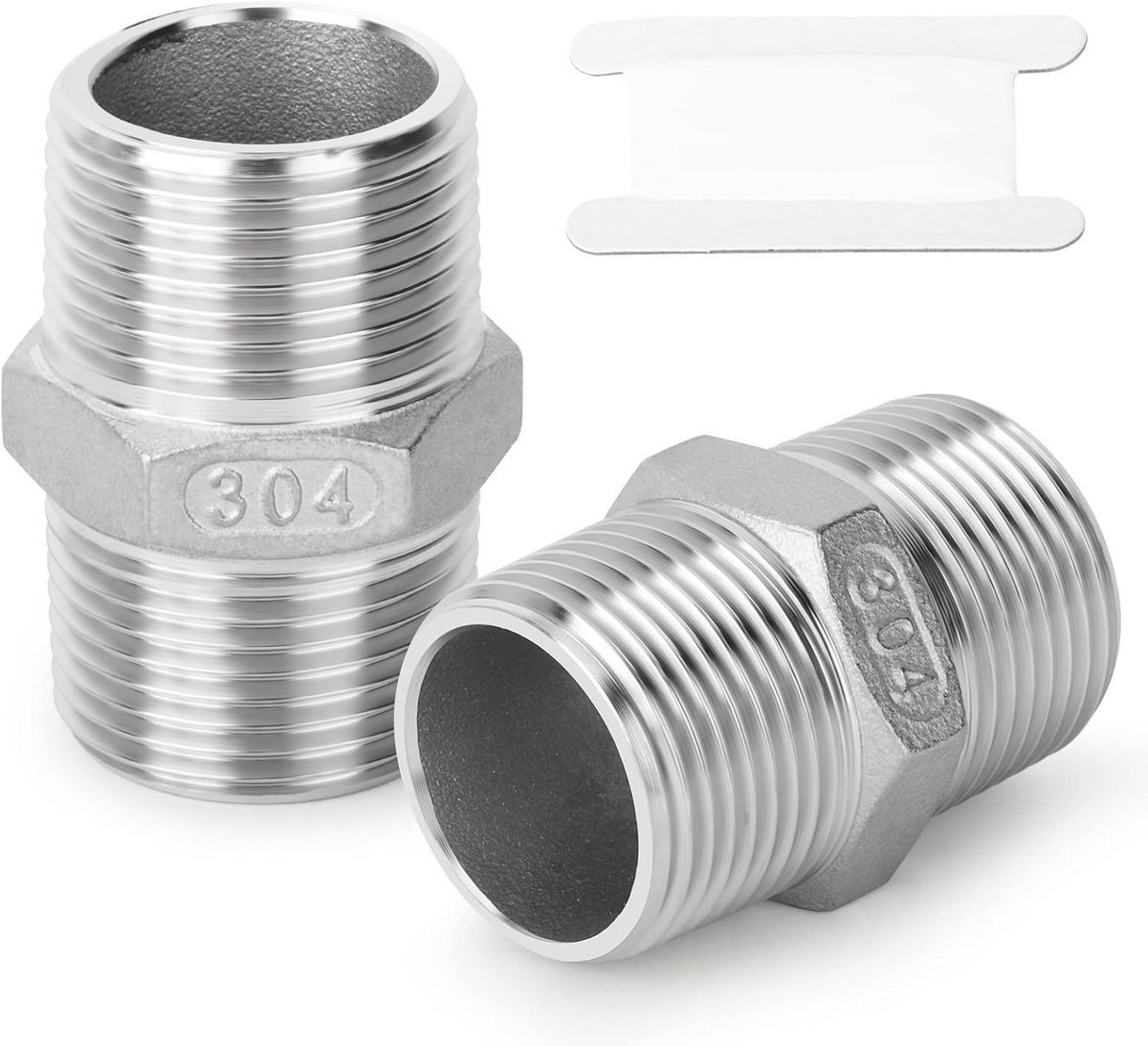 Set van 5 Stuks 1 Inch Binnendraad Nipple Fittingen in 304 RVS