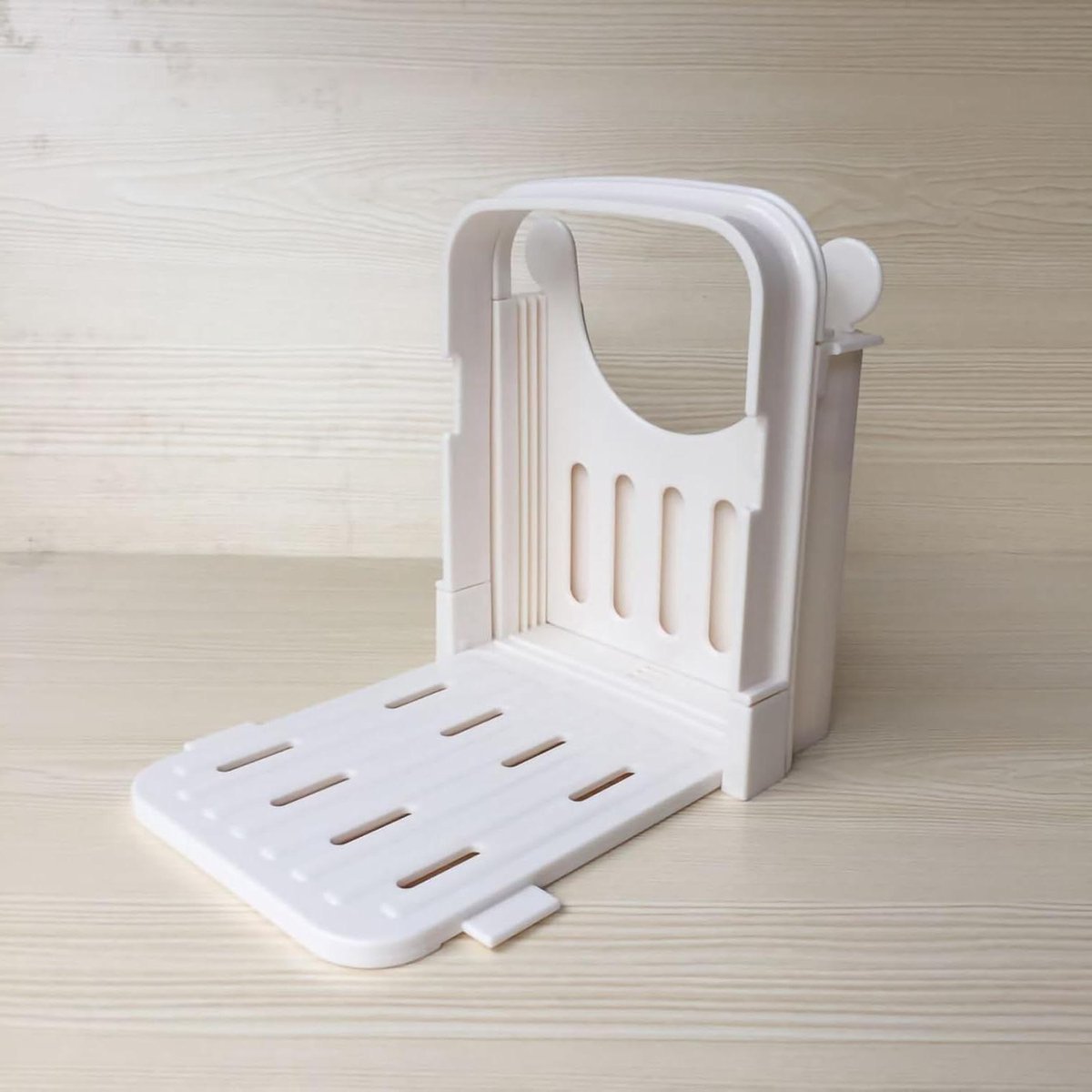 Broodsnijgereedschap - Broodsnijder Handmatig - Perfect Brood Snijden - Verstelbare Dikte - 20x15x5 cm - Wit
