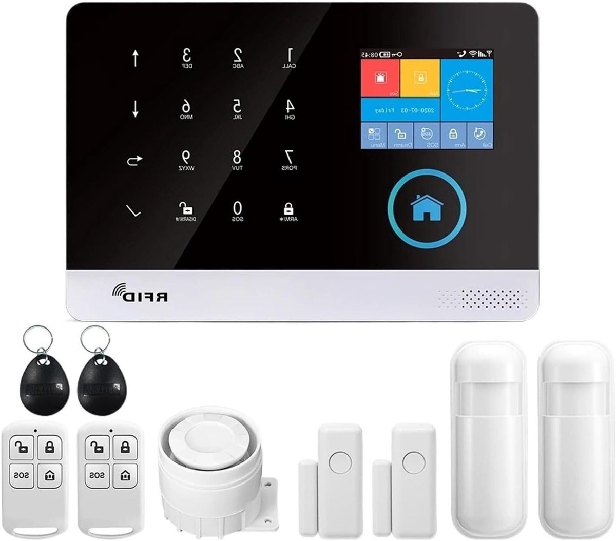 Home Beveiliging Systeem - Inbraakalarm Tuin - Huis Beveiligen - App Bediening Tweeweg Audio - 10x10x10 millimeter - One Color