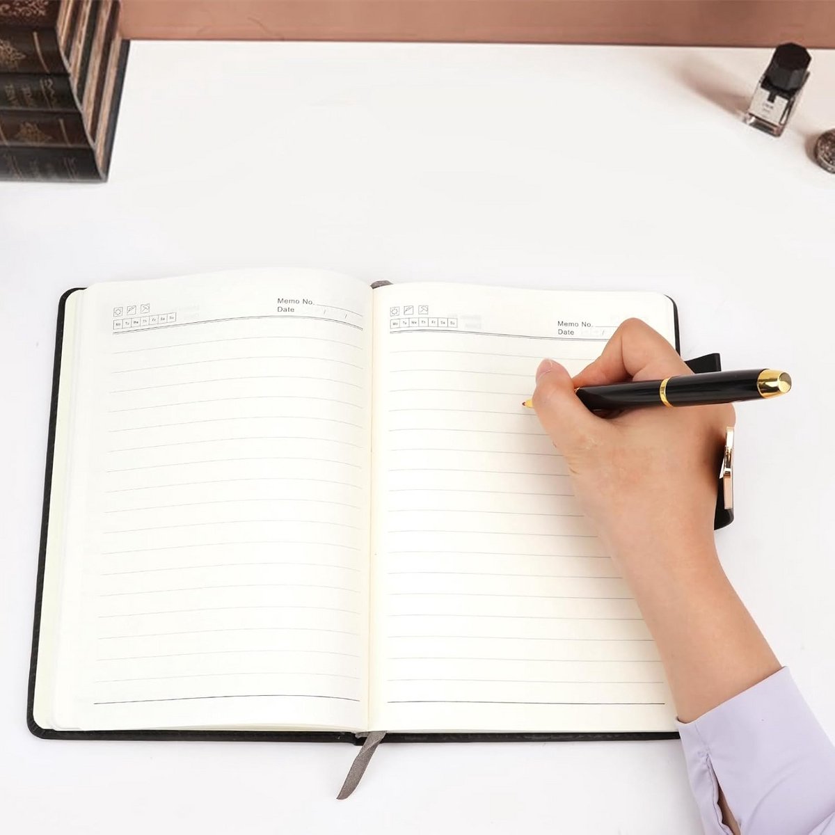Luxe A5 Notitieboek Leer met Pen en Gesp - 240 Dikkke Pagina's voor Kantoor en School — cadeau in Kalenders & Planners - foto 3