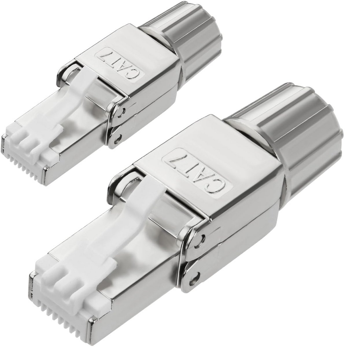 2x RJ45 Stekkers CAT7 Afgeschermd, Drukvrije Netwerkconnector voor Router, Modem en Switch