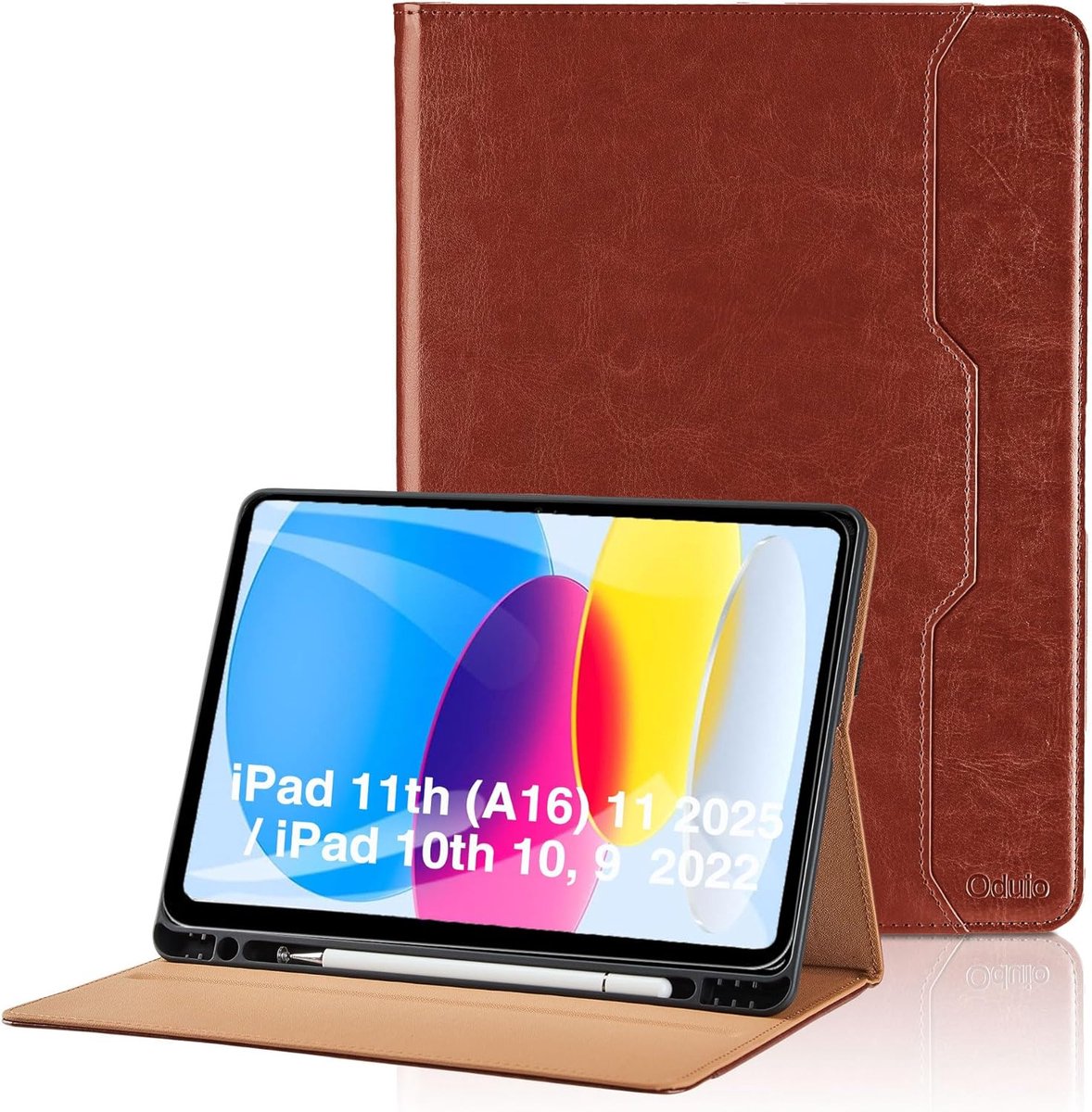 Leren Tablet Hoes voor 11 inch en 10/10.9 inch Modellen met Penhouder en Standfunctie