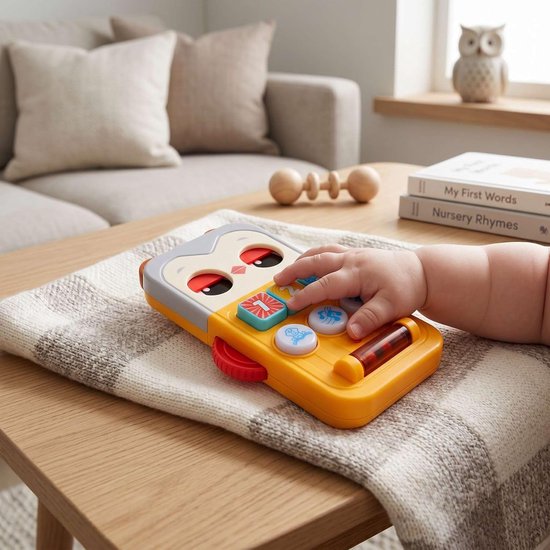Babyspeelgoed Uil - Interactief Speelgoed - Baby Ontwikkeling - Licht en Geluid - 21 x 15 cm - Multicolor — afbeelding 4