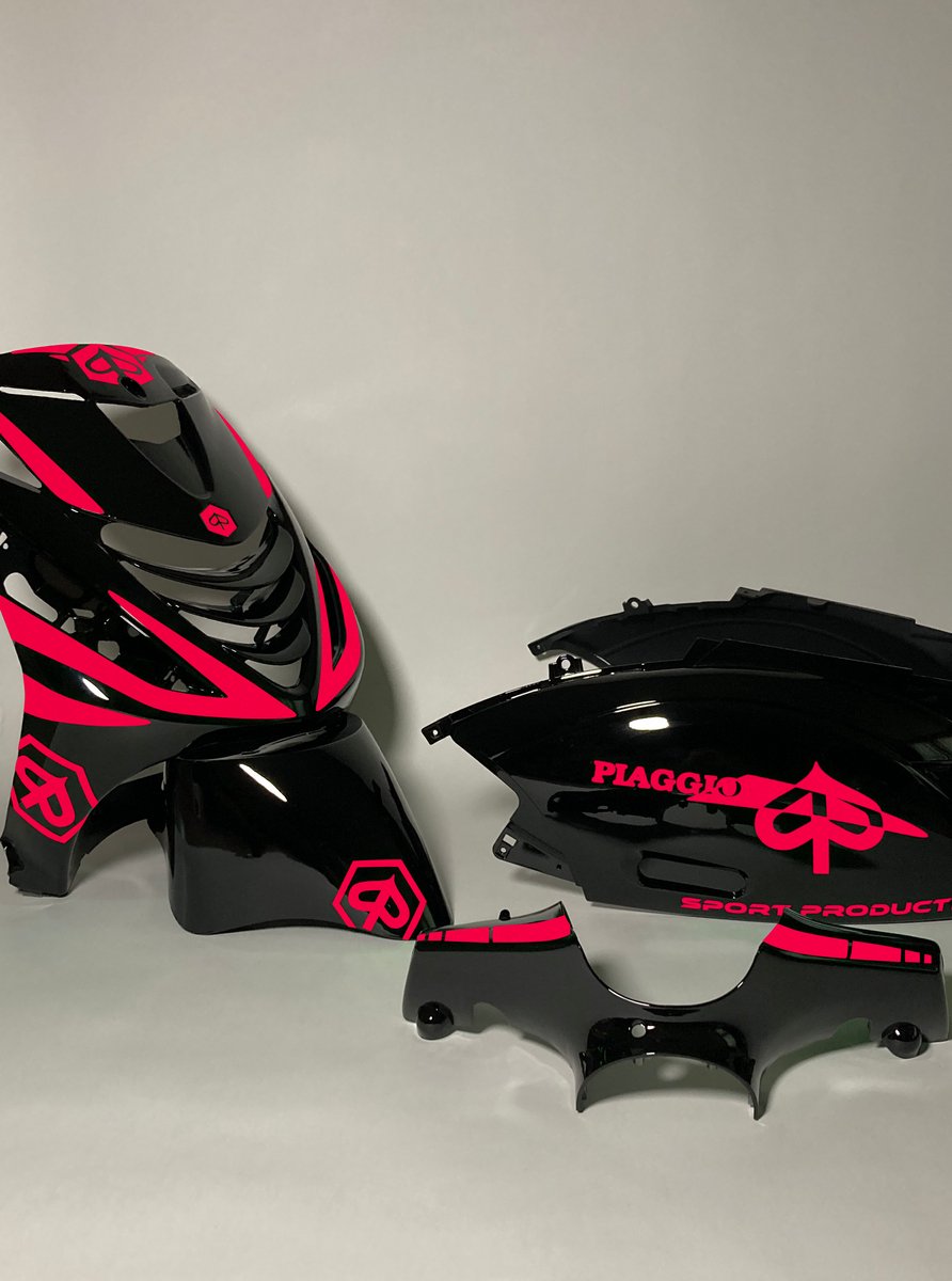 Piaggio Zip Stickerset - Crossed - Fluor Roze