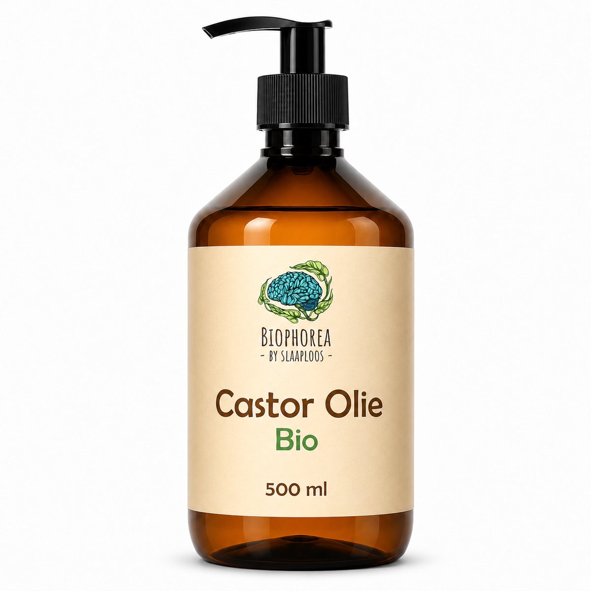Slaaploos Castor olie - 500ml - 100% Puur Biologisch Koudgeperst - Wonderolie voor Huid, Haar en Wimpers - Biophorea Castorolie - Basisolie voor etherische oliën - Ricinusolie