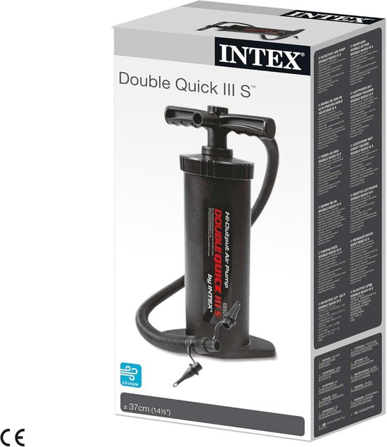 Dubbele Quick III Luchtpomp voor Opblazen en Aanzuigen - 2.8L/Slag, Handpomp van Intex — afbeelding 4