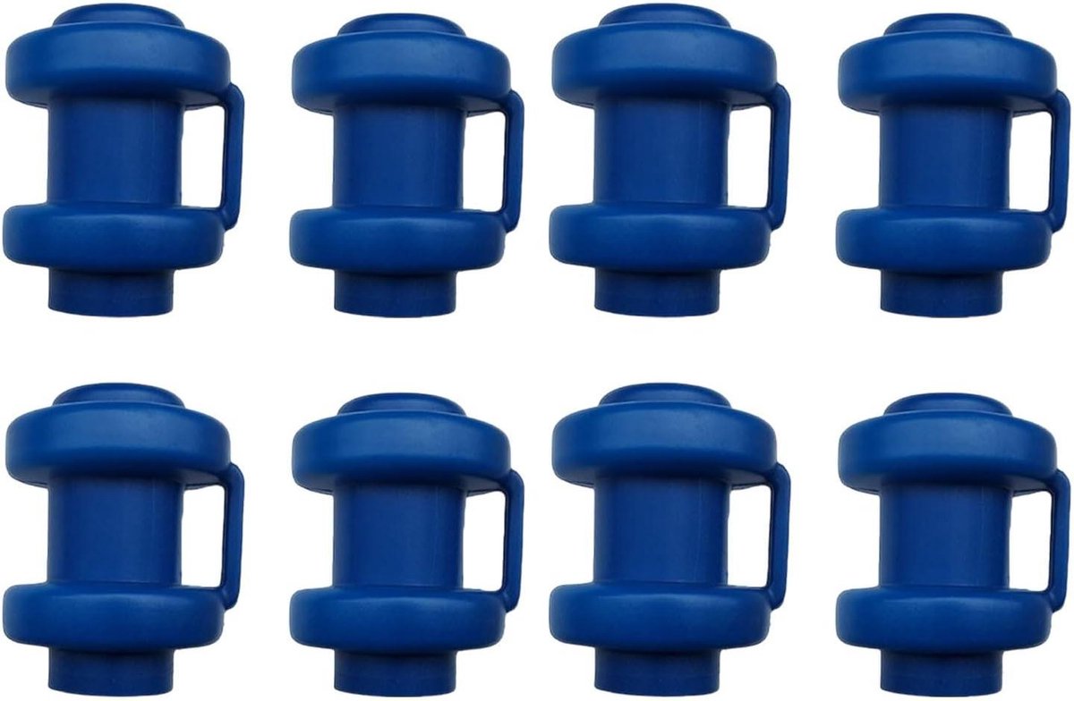 Trampoline beschermset - Veiligheidskussens pootdoppen - Veilig springplezier - 8-delige uitgebreide set - 8 x 5 cm - Blauw