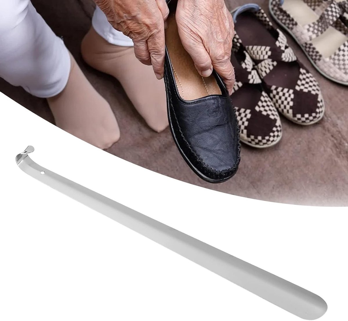Lange RVS Schoenlepel voor Makkelijk Aantrekken van Schoenen - Ideaal voor Mannen, Vrouwen, Kinderen en Senioren - Perfect voor Laarzen en Zwangere Vrouwen