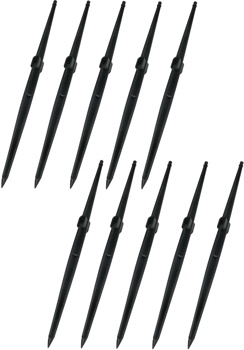 MTTproducts- Haringen Set van 10 - Microirrigatieslangharingen - Grondpennen - Bodemgeleiding - Opening 24 x 10 mm - Kunststof 400 mm - Grondpen