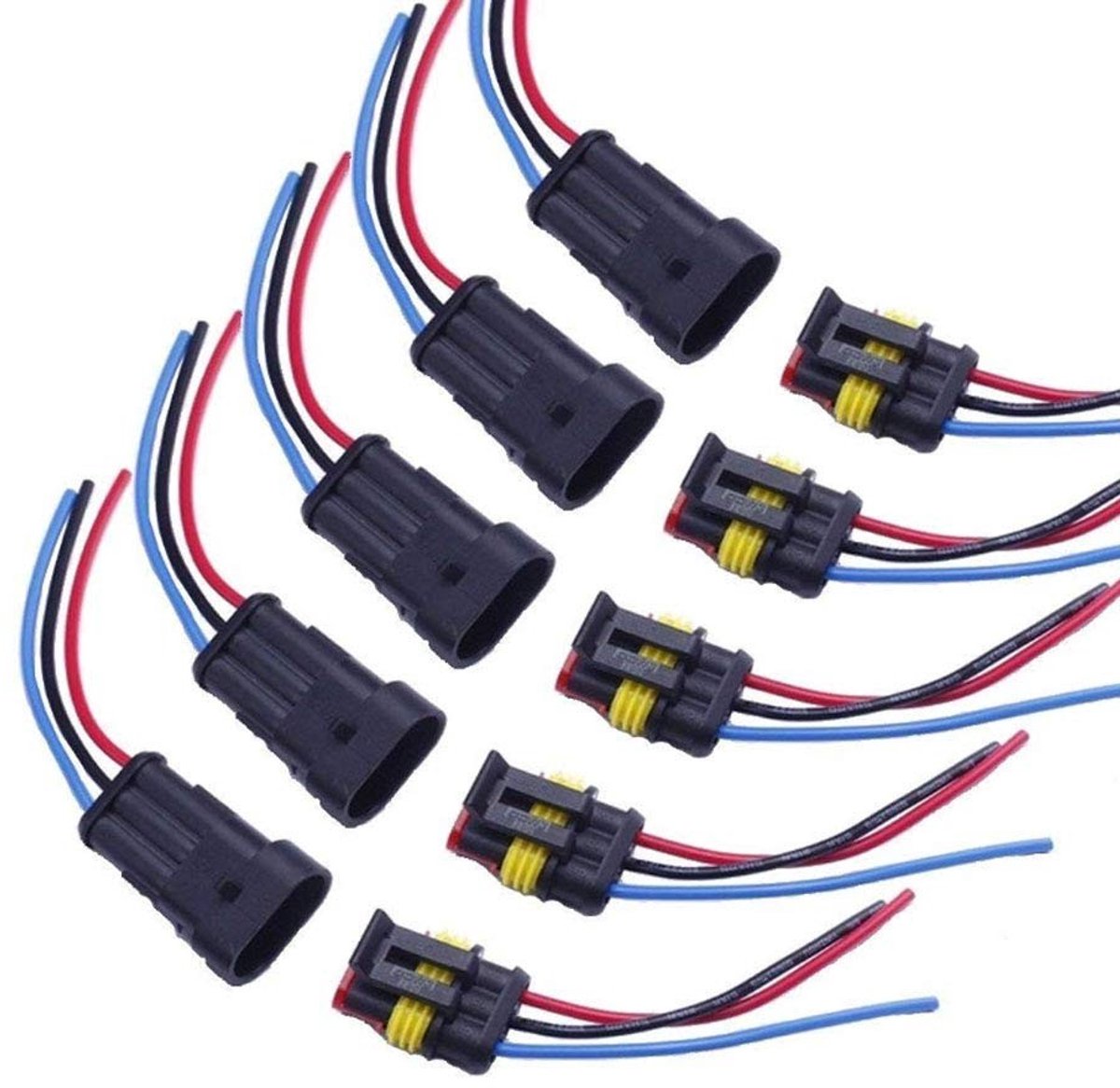 MTTproducts - Car Waterproof Electrical Connector - 5Pcs Set - 16AWG - Snelle aansluiting - Waterdicht - Geschikt voor voertuigen - Plug & Play