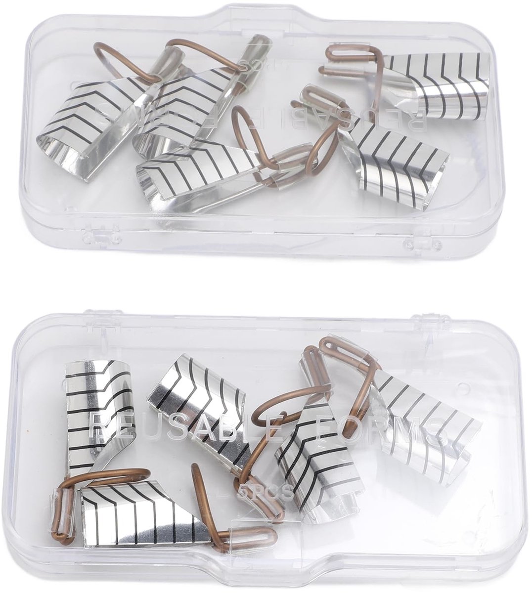 MTTproducts- Nagelverlengingsvormen 10 Stuks - Duurzame Metaalondersteuning - Lichtgewicht en Draagbaar - Veilig op Zijn Plaats - Kristalontwerp - Praktische Set - Nagelvormen