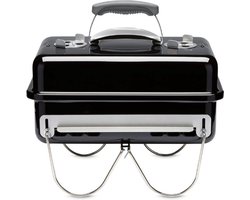 Houtskoolbarbecue | Draagbare Barbecue | Camping Barbecue Met Deksel En Tafelblad | Een Met Porselein Geëmailleerde Schaal | Klein En Licht | Outdoor Oven - Zwart (1131004)