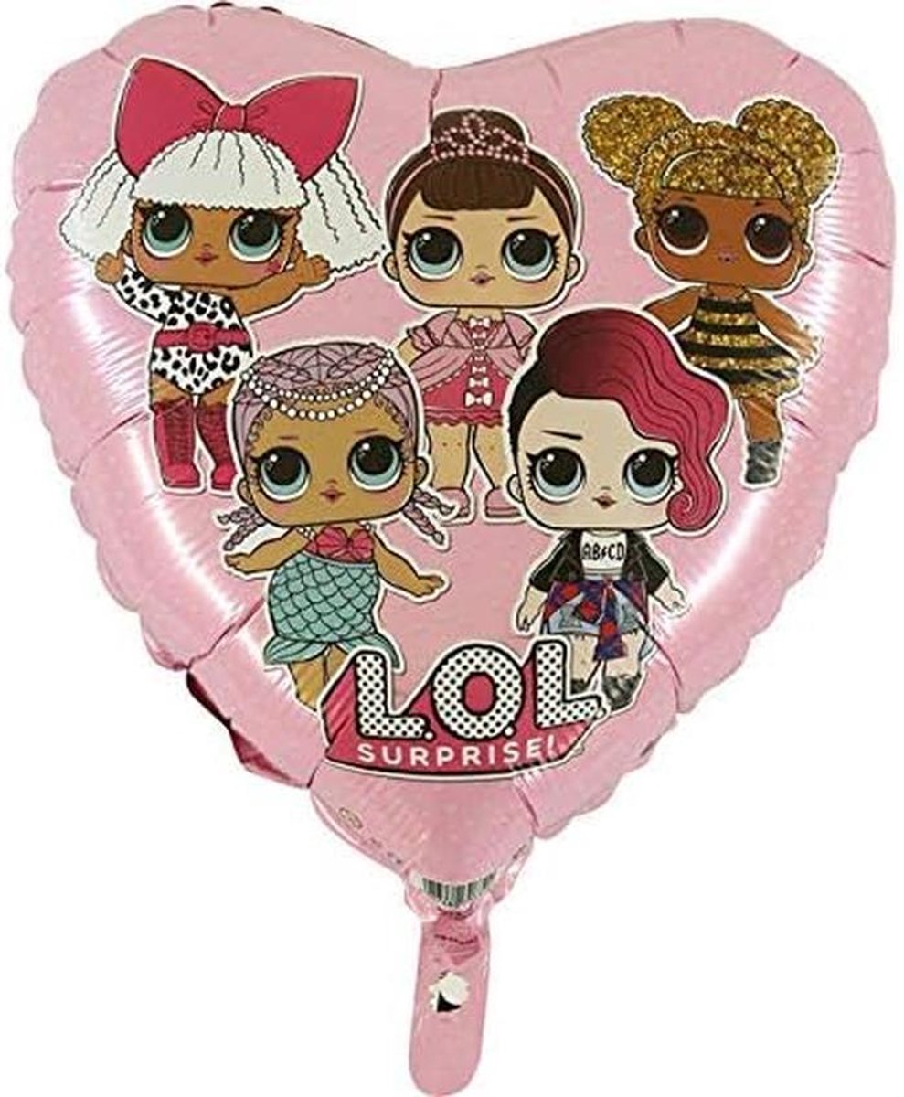 Folieballon in de vorm van een LOL Surprise-popster met roze stippen