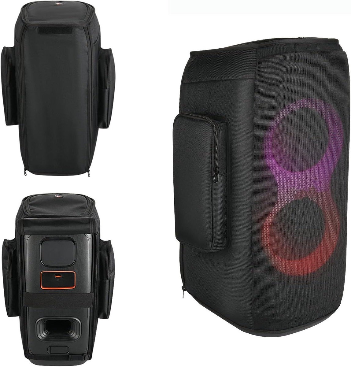 Speaker Cover Case - Beschermhoes Luidspreker - Muziek Luisteren - Gecodeerde Mesh Voorkant - 29x25x51.5 cm - Zwart