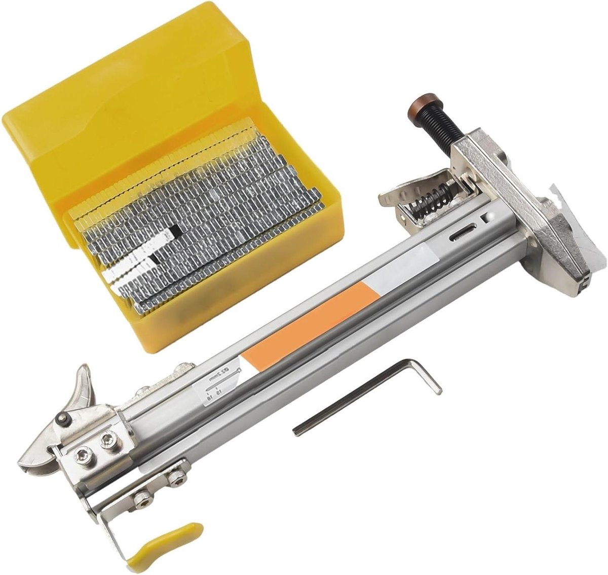 Handmatige Spijker - Tacker Gereedschap - Houtbewerking Projecten - Automatische Naaldtoevoer - 23 x 14 x 3 cm - Grijs
