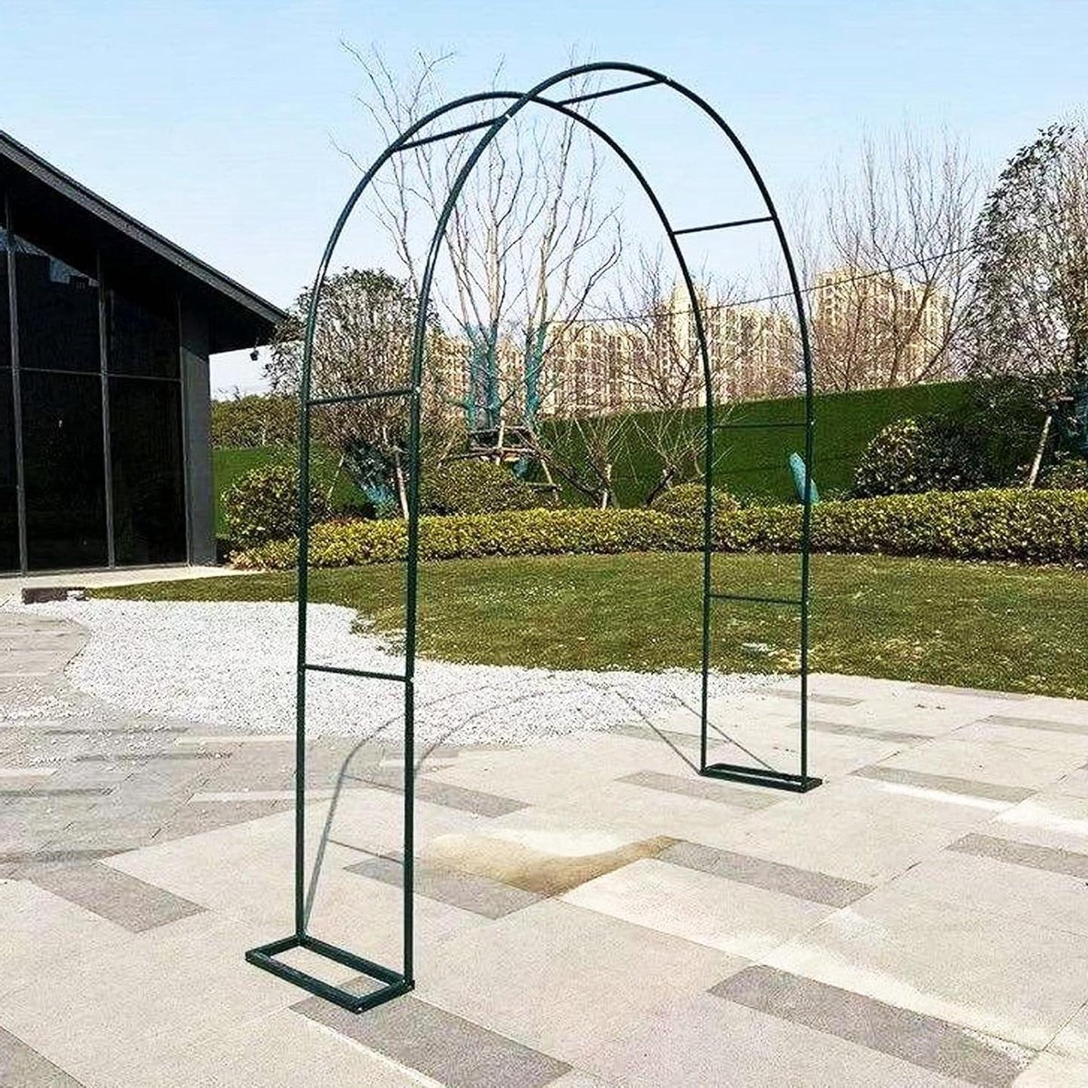 Rozenboog Tuin - Decoratieve boog - Klimplanten Steunen - Veelzijdig Gebruik - 280 x 220 cm - Groen