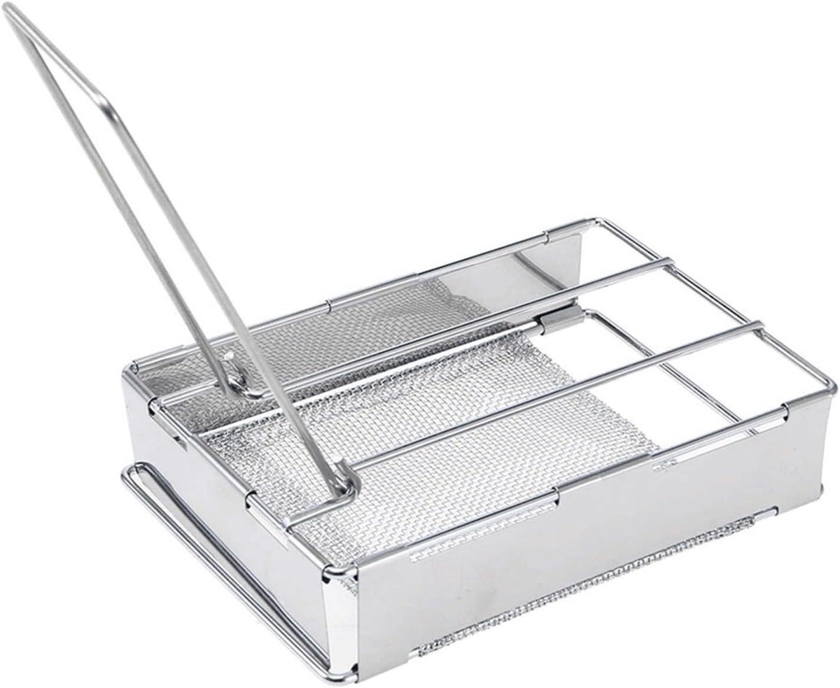 Camping Broodrooster Grill - Draagbare Broodrooster - Buiten Koken - Roestvrijstaal Mesh Net - 38 X 10 cm - Zilver