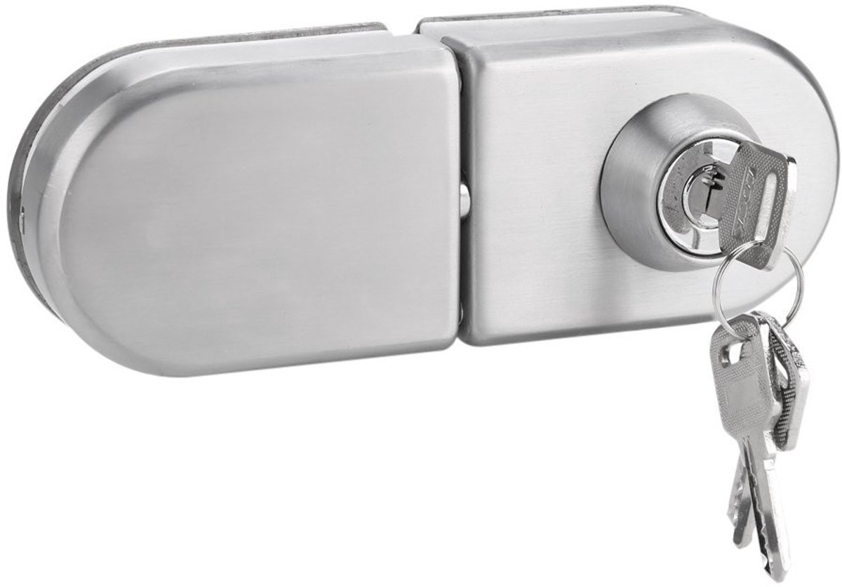 Cosensi- Glazen Deurslot - Roestvrij Staal - Deurslot met Sleutel - Deurslot Buitendeur - Deurslot Binnendeur - Geschikt voor 10-12mm Glas